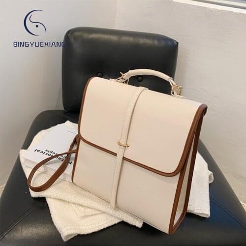 2021 New Fashion Womens Backpack Panelled Designer High Quality Leather Ladies Antitheft Backpack Casual Student School Bag Sac