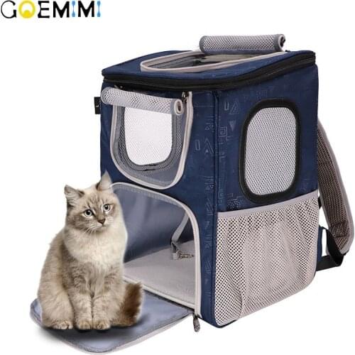 Portable Breathable Grid Bag Pet Cat Bag Out Carrying Bag Breathable Mesh Carrier Backpack For Small And Medium Dogs Cats