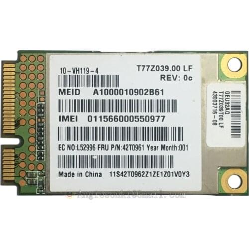 Unlocked GOBI1000 42T0961 UNDP-1 3G PCI-E WWAN Card for IBM Thinkpad X200 T400 T500 W500 L410 L510 R400 R500 X200S TABLET X301