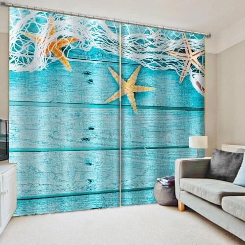 Luxury Blackout 3D Window Curtains For Living Room Bedroom blackout curtains Custom blue woods curtains