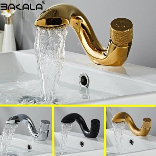BAKALA Modern Washbasin Design Bathroom Faucet Mixer Waterfall Hot and Cold Water Taps for Basin of Bathroom BR-10004A