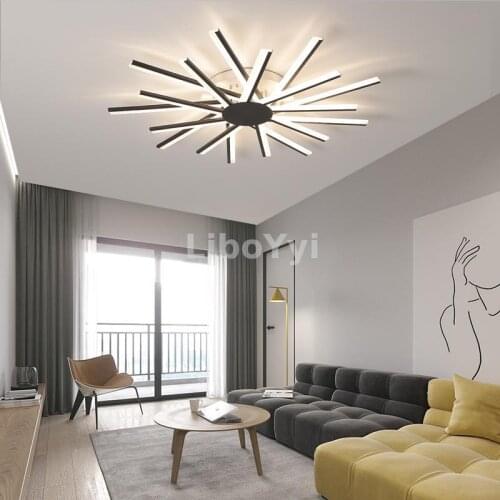 Modern LED Chandeliers For Living Room Bedroom Dining Room White Finished Chandelier Lights Home lighting Fixtures AC110V AC220V