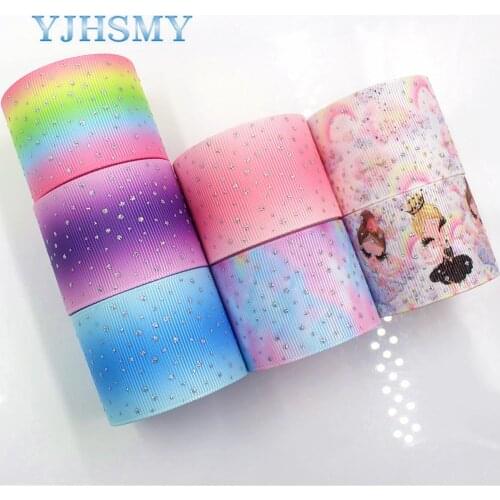 YJHSMY I-181123-278,38mm 5yards Cartoon flash Ribbons Thermal transfer Printed grosgrain,Gift wrapping DIY handmade materials