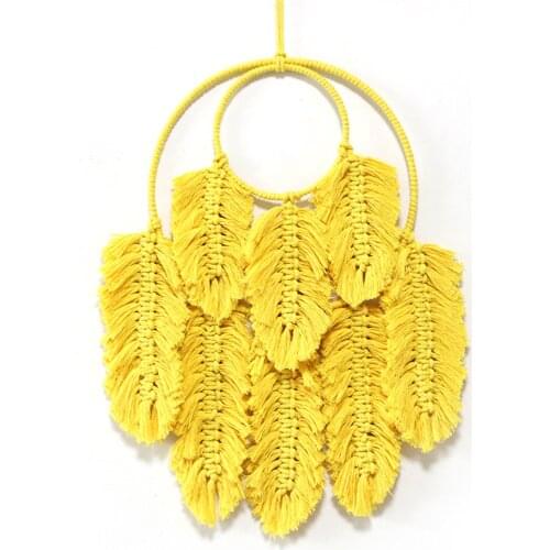 Feather Leaf Macrame Tapestry Wall Boho Decor Leaf Macrame Wall Hanging Room Decoration Farmhouse Dorm Room Decor Gift