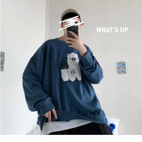 2021 Harajuku Man Sweatshirts Plus Size Tops Funny Alpaca 3D Printed Men Hoodies Autumn Black Mens Casual Pullover