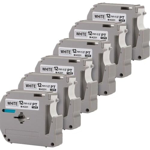 30pk/lot cheap price Compatible Brother M label tapes cartridge M-K231 MK231 Mk 231 M K231 MK-231 for pt-65/70/85/90/100