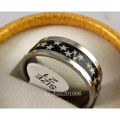 36 PCS Black 10mm WIDE BAND FASHION STAINLESS STEEL RINGS FASHION JEWELRY