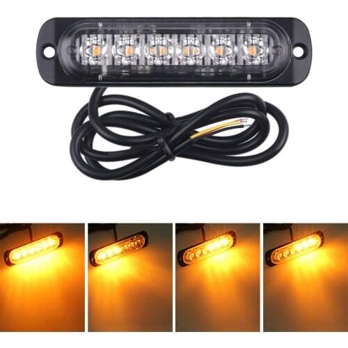 6 LED Truck Warning Light Signal Light Car SUV Vehicle Motorcycle Truck Strobe Light 12-24v Universal Ultra-Thin