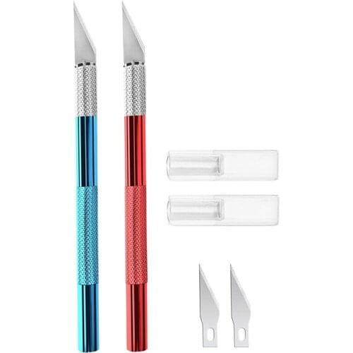 Promotion! 2 Pieces of Aluminum Alloy Leather Carving Knives, Carving Tools, Film Knives, Pen-Shaped Carving Knives, Paper Cutte