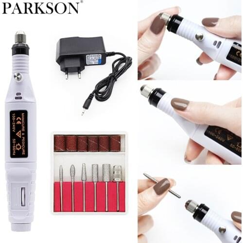 Parkson Professional Nail Drill Machine Electric Manicure Milling Cutter Set Nail Files Drill Bits Gel Polish Remover Tools