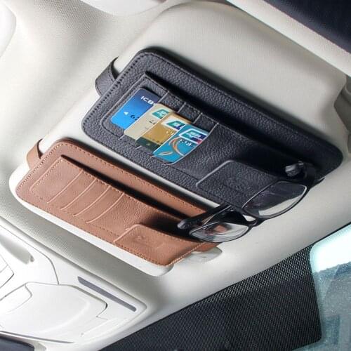 Sun Visor Sunglasses Clip Car Card Holder Tool Pouch Bag Card Storage Glasses Holder Cards Sun Visor Organizer