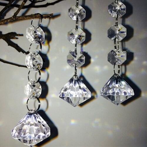 Free Shipping 20pcs/lot 11CM garland strands crystal clear Acrylic Pendants For Christmas Tree Decoration Supplies