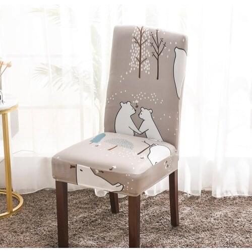 Chair Cover Printed Stretch Anti-dirty Elastic Seat Cover used For Wedding Party Home Kitchen Dining Room office living room