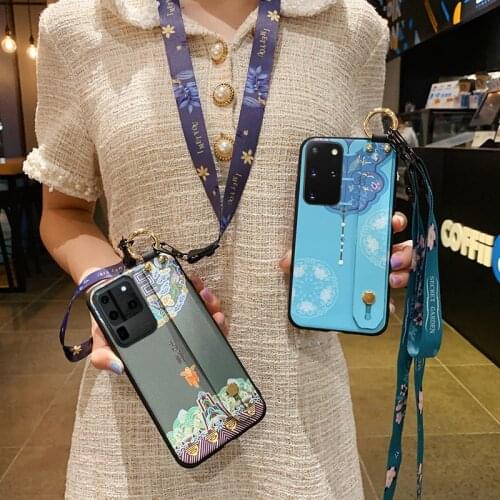 Phone Holder Case For Samsung Galaxy a10 a20 a30 a50s ma51 a70 a71 21s Note 10 plus S9 S8 S10 S20 plus Wrist Strap Lanyard Cases