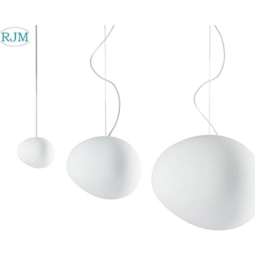 Irregular White Stone Designer Pendant Lights Modern Creative Simple Glass Hang Lamps Bedroom Restaurant Bar Cafe LED Lightings