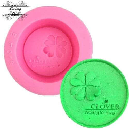 Xixing Four leaf grass silica gel candle mold, Fillmore clay soap mold, fudge cake decoration tool, paste Chocolate Mold