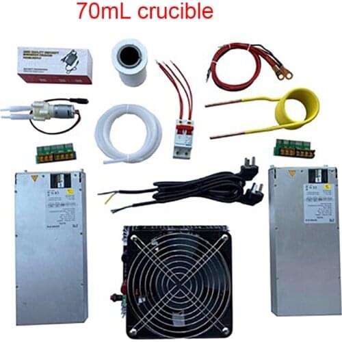 4000W ZVS Induction Heater High frequency Induction Heating PCB Board Melted Metal + Coil+Pump+70/150ml crucible+power supply