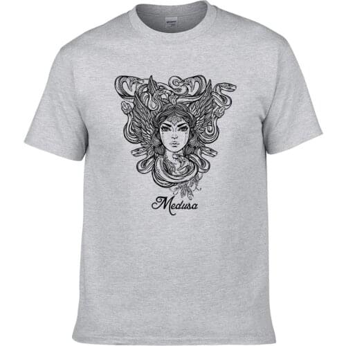 Cool Medusa T Shirt Adult Unique Tee Shirt Medusa 2021 Custom Made T-Shirts Mens Cotton Round Neck Cool Teenboys Tee
