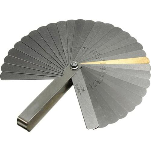 32 Blades 0.04-0.88mm Thickness Combination Feeler Gauge Stainless Steel Removable Metric Imperial Gapped Filler Measuring Tool