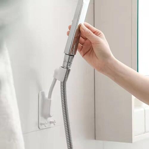 Paste-Type Non-Punching Adjustable 360°Rotating Bathroom Shower Frame Double Hook Strong Waterproof And Moisture-Proof Durable