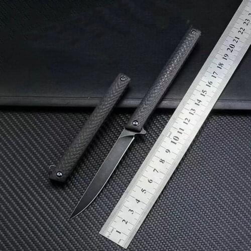 M390 god steel powder High hardness Survival Pocket Knife knife Carbon fiber handle Sharp outdoor tools advanced gift