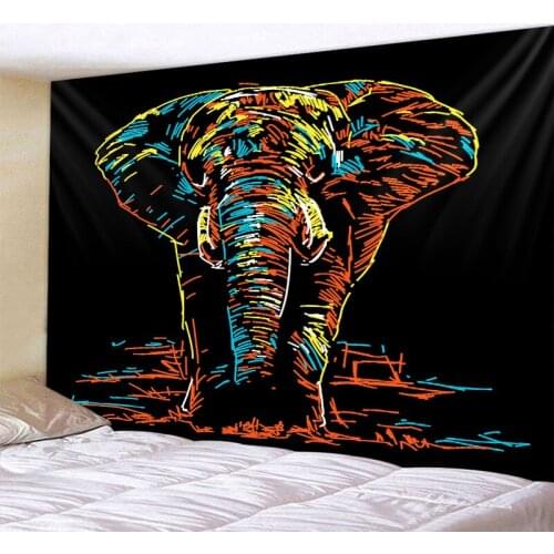 Mandala Elephant Tapestry Psychedelic Art Elephant Boho Wall Cloth Yoga Mat Hippie Witchcraft Home Mural Camping Tent Travel Mat