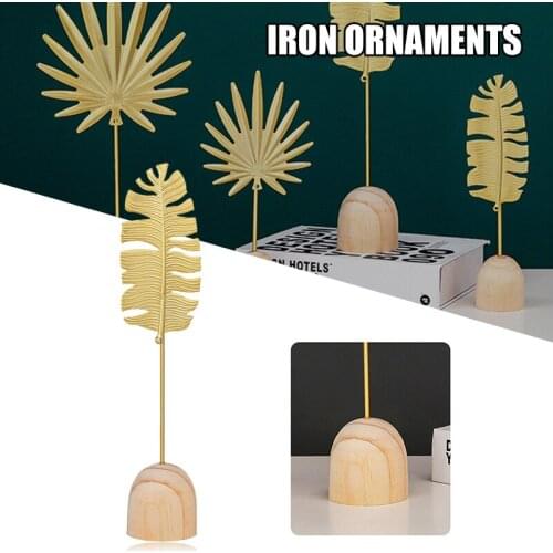 Metal Leaf Ornaments Simple Innovative Room Ornaments Office Study Bookcase Living Room Entrance Craft Decorations GQ GQ
