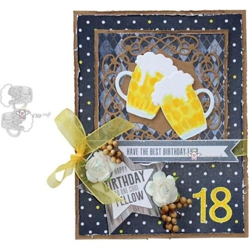 Mmao Crafts Metal Steel Cutting Dies New Beer mug decoration Stencil For DIY Scrapbooking Paper/photo Cards Embossing Dies