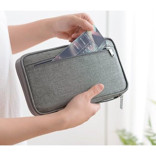 Men & Women Multifunctional Passport Wallet Credit Card Holder Long Zipper Organizer Wallets Coin Purse Travel Money Clutch Bag