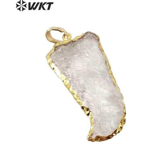 WT-P1229 WKT Wholesale Charming Fashion Generous Natural Stone Jewelry Cattle Horn Shape Necklace Pendant