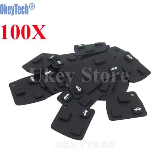 OkeyTech 100PCS/LOT Car Remote Key Silicone Rubber Key Pad 3 Button For Toyota Avensis Corolla Lexus RVA4 Replacement Button Pad