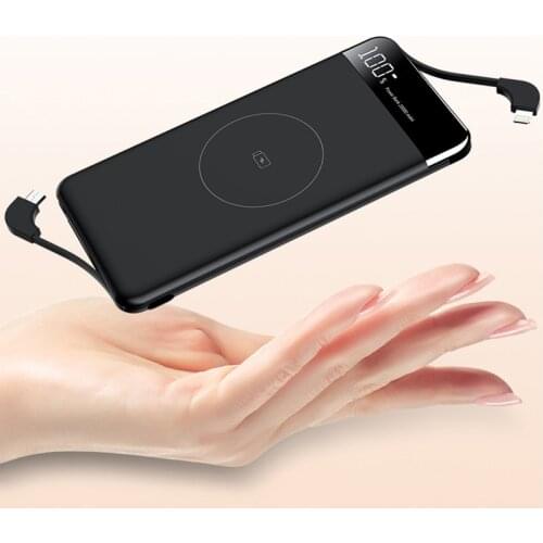 10000mAh Power Bank Portable Qi Wireless Charger Poverbank External Battery Fast Wireless Charger Charging Powerbank Poverbank