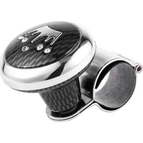 Check Pattern Metal Plastic Handle Steering Wheel Spinner Knob for Auto Truck