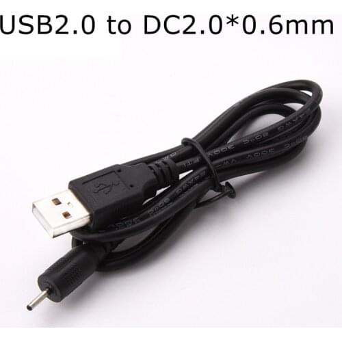 100 pieces 2A DC power plug USB A to DC 2.0 mm x 0.6 mm 5 Volt Barrel Jack charging Power Cable charge adapter cables 1m