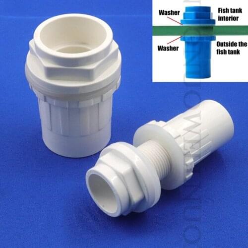 1~5pcs I.D 20~50mm Aquarium fish tank Connector Drain Joint Water Tank Inlet Outlet TUBE Joint pvc pipe fittings