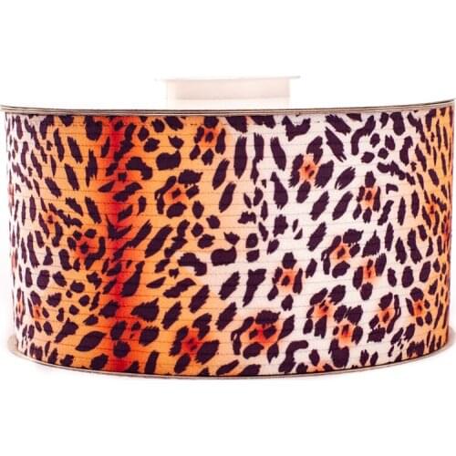 3' 75mm 10yards Leopard Print Fabric Corduroy Ribbon Velvet Layering DIY Choker Necklace