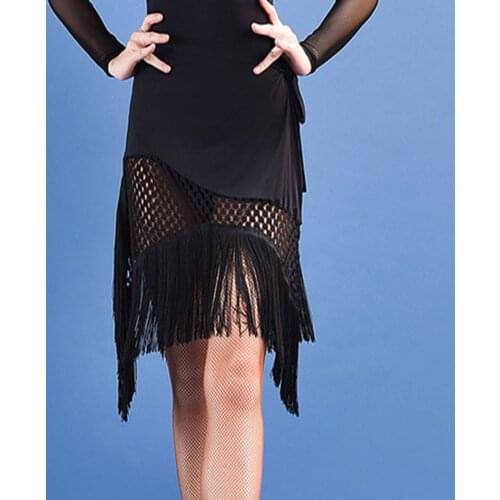 Tassel Design Women Latin Dance Skirt Fringe Patchwork Latin Dancing Cloth Samba Tango Chacha Dancing Performamnce SS034