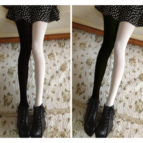Women Ladies Sexy Cotton Thin Patchwork Footed Tights Stretchy Pantyhose Stockings Elastic Tights Black Red Purple