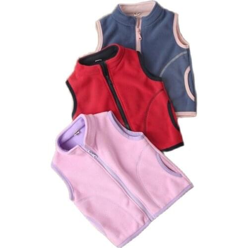 Girls Waistcoat Toddler Sleeveless Hooded Jacket Polar Fleece Boys Vest Kids Gilet Fille Embroidery Children Vests Autumn Winter