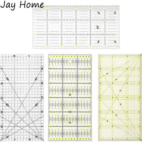 1PC Sewing Quilting Ruler with Double Colored and Grid Lines Patchwork Ruler Acrylic Sewing Ruler for Sewing Quilting Cutting