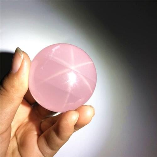 1PC High Quality Natural Rose Quartz Sphere Healing Crystal Star Flash Ball Mineral Gemstone Chakra Reiki Gift Home Decor