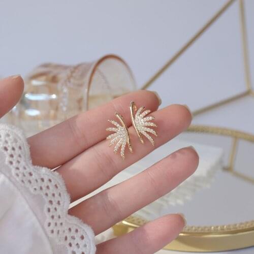 14k Real Gold Plated Micro-inlaid Zircon Full of Crystal Luxury Stud Earrings for Woman Holiday Daily Gift Exquisite Earring