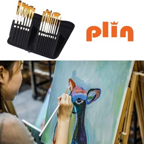 15Pcs Paint Brushes Set Nylon Painting Brush Short Rod Oil Acrylic Watercolor Pen High Quality Professional Art School Supplies