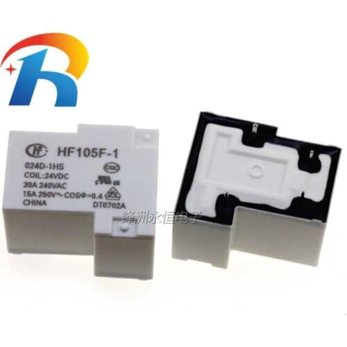 5PCS NEW HF- JQX-105F-1-005D-1HS JQX-105F-1-012D-1HS JQX-105F-1-024D-1HS 5VDC 12VDC 24VDC 30A 240VAC Relay 4pin