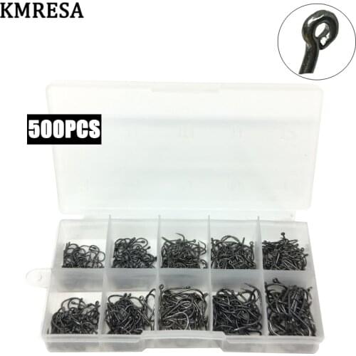 500pcs / set mixed size Fishing Hook # 3 ~ 12 carbon steel carp fishhook Original box Jigging Bait hook Fishing tackle