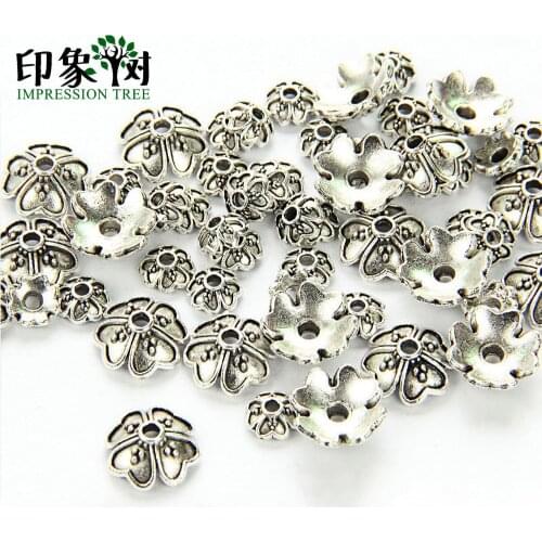 6/9mm Zinc Alloy Silver Beads Flowers Stars Spacers Caps For Charms Craft DIY Jewelry Components Making Bracelet Accessories 849