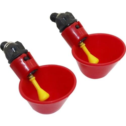 50 Pcs Red Automatic Drinking Cups Chicken Waterer Quail Nipple Drinker Thread Drinker Water Bowl Newest