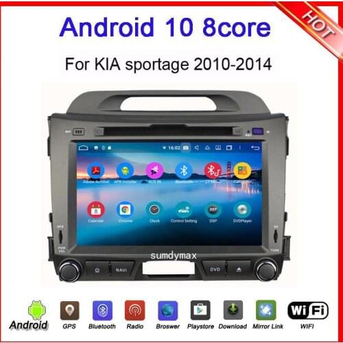Octa core android 9.0 car dvd multimedia player for KIA sportage 2010-2014 with gps glonass wifi audio stereo autoradio