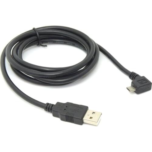 Cablecc 90 degree Left Angled Micro USB Male to USB 2.0 Data Charge Cable for Cell Phone & Tablet 1.5m
