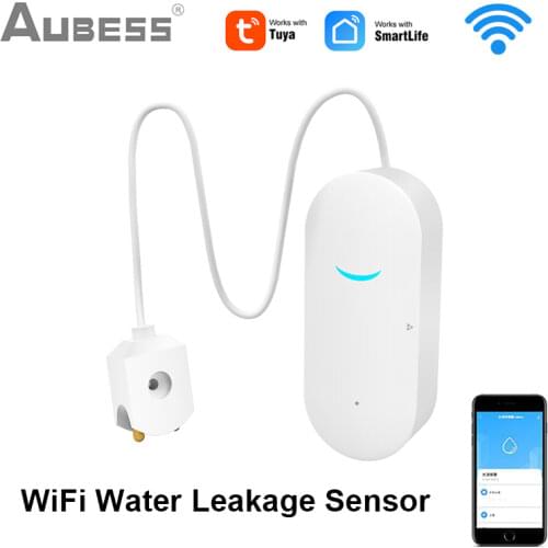 Tuya Smart Wifi Water Leakage Alarm Independent WIFI Water Leak Sensor Detector Flood Alert Overflow Smart Security Alarm System